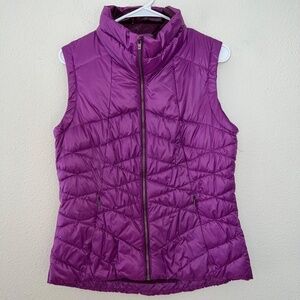 Columbia Purple Sleeveless Full Zip Puffer Vest women's size small